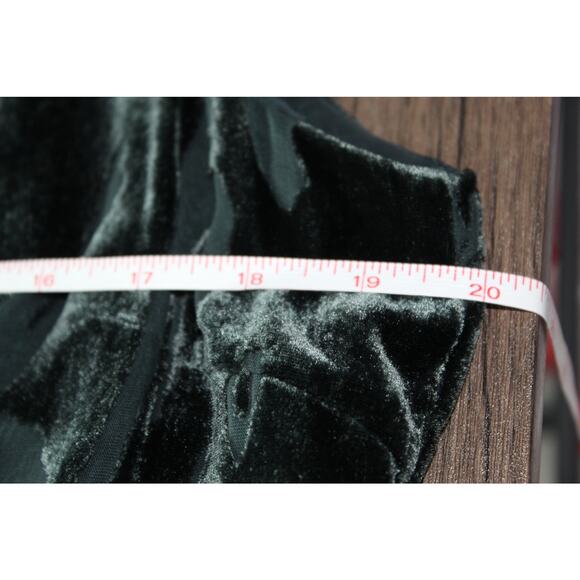 Vintage Casual Corner 90s Burnout Velvet Plus Maxi Dress Dark Teal Black Plus 14 - Picture 7 of 10